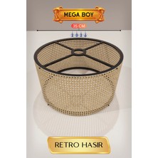 Lovesta Home Retro Hasır Lambader Başlığı 35 cm Mega Boy