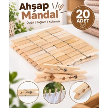 GEEN Ahşap Mandal Seti Çamaşır Mandalı 20 Adet