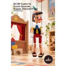 Yenilig 2 Adet Pinokyo Ahşap Kukla – 20 cm Tiyatro ve Çocuk Oyuncak, Puppet, Dekoratif Figür
