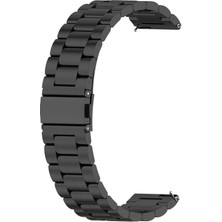 Caseonn Haylou Watch Hyper Kordon Paslanmaz Çelik Metal Kayış Siyah