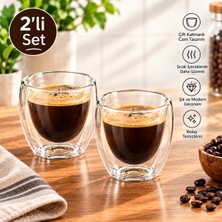 2 Adet Çift Cidarlı Espresso Bardağı 80 ml
