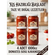 Evim 365 Desen Kapaklı 1000 cc Cam Konserve Kavanoz 4'lü