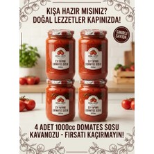 Evim 365 Desen Kapaklı 1000 cc Cam Konserve Kavanoz 4'lü