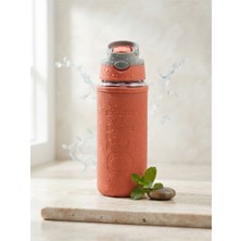 Tohana H2O Deri Kılıflı Pipetli 500 ml Cam Matara – Sağlıklı Sporcu Suluğu ve Su Şişesi