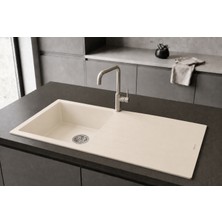 Real Stone Realstone P015 Laodikya Damlalıklı Granit Evye 1000x500 mm Krem