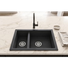 Real Stone P018 Bergama Granit Evye Antrasit 70 x 46 cm Tezgah Üstü-Altı