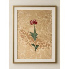 Sanathan Tablo | Modern Ebru Çiçek Tablosu , Orijinal Sanat Eseri , El Yapımı ,çerçeveli Vintage 42X55 Klasik Çerçeveli Eşsiz Bir Sanat Eseri | Dekoratif Tablo Baskı Değildir