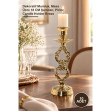 Yenilig 10 Adet Tekli Pirinç Şamdan – Dekoratif Mumluk, Masa Üstü 18 cm Şamdan, Pirinç Candle Holder Brass