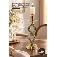 Yenilig 4 Adet Tekli Pirinç Şamdan – Dekoratif Mumluk, Masa Üstü 18 cm Şamdan, Pirinç Candle Holder Brass