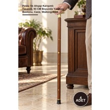 Yenilig 4 Adet Pirinç Baston – Pirinç ve Ahşap Karışımlı Tasarım, 93 cm Boyunda Yürüyüş Bastonu, Cane, Walking Stick