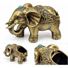 Hediyesahibi Kapaklı Metal Fil Figürlü Küllük 20*9 cm