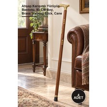 Yenilig 4 Adet Pirinç Baston – Ahşap Karışımlı Yürüyüş Bastonu, 93 cm Boy, Brass Walking Stick, Cane