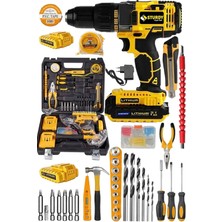 Maison Luré Akülü Vidalama 58 V 8 Ah Darbeli Çift Akülü Metal Şanzıman Şarjlı Matkap 99PCS Set