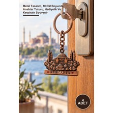 Yenilig 4 Adet Metal Ayasofya Anahtarlık – Metal Tasarım, 10 cm Boyunda Anahtar Tutucu, Hediyelik ve Keychain Souvenir