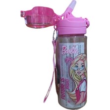 Piano Obm 500ML Barbie Lisanslı Yumuşak Silikon Pipetli Kulplu Kilitlenebilir Su Matarası