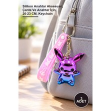 Yenilig 3 Adet Pikachu Silikon Anahtarlık – Silikon Anahtar Aksesuarı, Çanta ve Anahtar Için, 20-23 Cm, Keychain