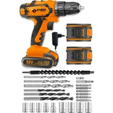 Maison Luré Akülü Vidalama 58V 8AH Çift Seti, Metal Şanzıman