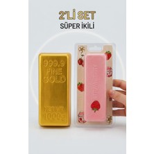 Vittuc 2'li Set Stres Oyuncakları - Altın Külçe Gold Squishy & Çilekli Butter Sukuşi