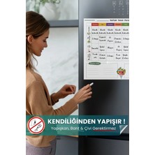Pi Papers Haftalık Yemek Menüsü Planlayıcı Statik Kağıt Yaz Sil Silgili Kalem Hediyeli Mutfak Buzdolabı 50X50