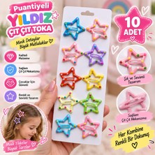GEEN Puantiyeli Yıldız Çıtçıtlı Tel Toka 10 Adet
