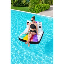 Bestway Kamera Figürlü Deniz Koltuğu - Kamera Desenli Havuz Koltuğu - Şişme Koltuk Yatak - Kamera Deniz Yatağı - Fotoğraf Makinesi Figürlü Şişme Lounge - Yüzen Koltuk - Şişme Şezlong 127X102 Cm.