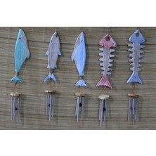 Pileli Store Ahşap Balıklı Metal Çan