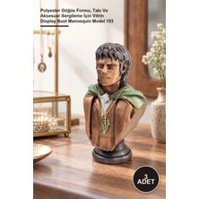Yenilig 3 Adet Polyester Frodo Büst – Polyester Göğüs Formu, Takı ve Aksesuar Sergileme Için Vitrin Display Bust Mannequin Model 153