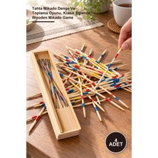 Yenilig 4 Adet Ahşap Mikado Oyunu – Tahta Mikado Denge ve Toplama Oyunu, Klasik Eğlence, Wooden Mikado Game