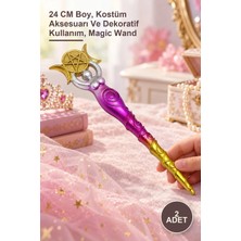 Yenilig 2 Adet Polyester Sihirli Asa – 24 cm Boy, Kostüm Aksesuarı ve Dekoratif Kullanım, Magic Wand