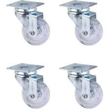Lovesta Home Furç Tablalı Bilyalı Teker - 20X50 - Şeffaf HKS186 - 4 Adet