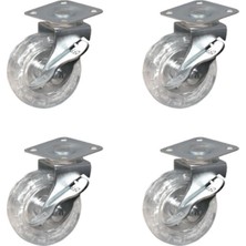 Lovesta Home Furç Tablalı Bilyalı Teker (Frenli) - 20X50 - Şeffaf HKS187 - 4 Adet