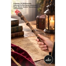 Yenilig 5 Adet Sihirli Asa – Polyester 23 cm Boyunda, Dekoratif ve Rol Oyunu Aksesuarı, Magic Wand, Kostüm Tamamlayıcı