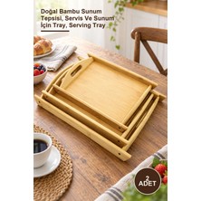 Yenilig 2 Adet Bambu Tepsi – Doğal Bambu Sunum Tepsisi, Servis ve Sunum Için Tray, Serving Tray