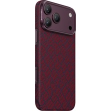 TeknoKapsül Keephone Apple iPhone 18 Pro Drakon Aramid Magsafe Kapak - Bordo