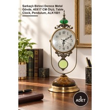 Yenilig 3 Adet Masa Üstü Saat – Sarkaçlı Birinci Derece Metal Gövde, 40X17 cm Ölçü, Table Clock, Pendulum, ALK1601