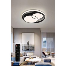 Arteluz Modern Çift Yuvarlak Plafonyer Kumandalı LED Tavan Avize