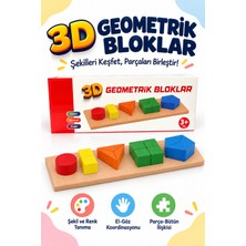 Oyuncak Fabrikası Eğitici Ahşap Renkli Dikdörtgen 5'li Sütun Geometrik Şekiller
