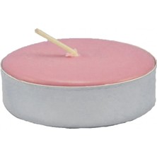 Depposite Dekoratif Mini Tea Light Yuvarlak Mum Pembe 50LI