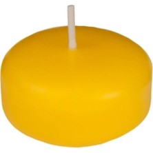 Gurmender 12LI Citronella Sarı Suda Yüzen Mum 5 cm Çap