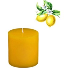 Gurmender Limon Kokulu 7x7 Sarı Silindir Mum