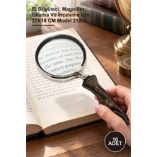 Yenilig 10 Adet Boynuz Büyüteç – El Büyüteci, Magnifier, Okuma ve Inceleme Için, 27X10 cm Model 21015