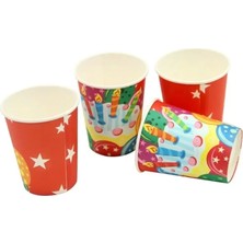Depposite Pasta ve Balon Baskılı Karton Parti Bardağı 12'li 7.5x8.5 cm