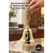 Yenilig 1 Adet Pirinç El Çanı – Elle Kullanımlı 19 x 9 cm Boyutlu Hand Bell Masa Çanı