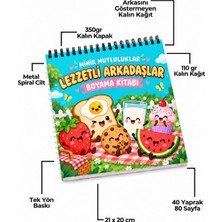 Fun Activ Lezzetli Arkadaşlar Boyama Kitabı 21×20 cm | 40 Özgün Kawaii Boyama Sayfası | 6–8 Yaş