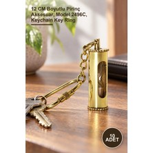 Yenilig 10 Adet Pirinç Kumsaati Anahtarlık – 12 cm Boyutlu Pirinç Aksesuar, Model 2496C, Keychain Key Ring