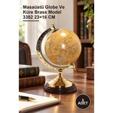 Yenilig 5 Adet Pirinç Dünya Küre – Masaüstü Globe ve Küre Brass Model 3382 23×16 cm