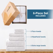 Softsies BEYAZ,ORGANIK,VEGAN,900 Gsm,6'lı Hediyelik Havlu Seti