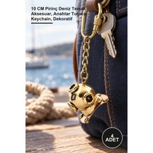 Yenilig 4 Adet Pirinç Dalgıç Başlığı Anahtarlık – 10 cm Pirinç Deniz Temalı Aksesuar, Anahtar Tutucu, Keychain, Dekoratif