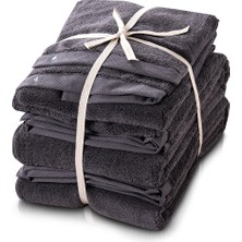 Softsies GRI,ORGANIK,VEGAN,900 Gsm, 6'lı Hediyelik Havlu Seti