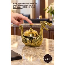 Yenilig 2 Adet Pirinç Resepsiyon Çanı – Masa Zili, Resepsiyon Servis Zili, Brass Reception Bell, Service Bell, Model 12059B, 15X18 cm